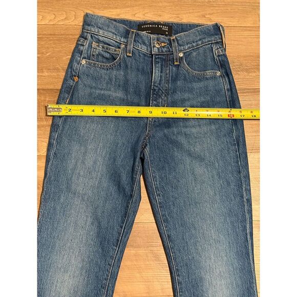 Veronica Beard Keane Jeans Long Straight Leg High Rise Split Denim Size 23 - Picture 12 of 13